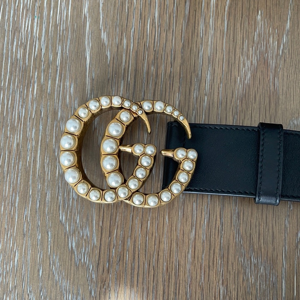 Pearl and Gold Gucci Belt